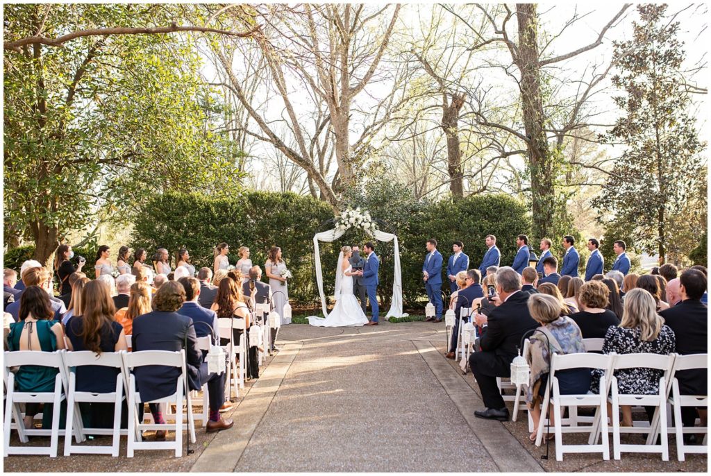 Riverwood mansion garden wedding ceremony