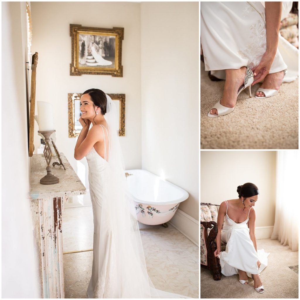 Bride getting ready for her wedding at Riverwood Mansion in Nashville